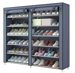 36 Pair Double Column Shoe Racks Colour Grey