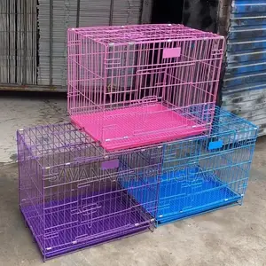 Metal Wire Pet Dog Cage Foldable Dog Crate - Medium Size
