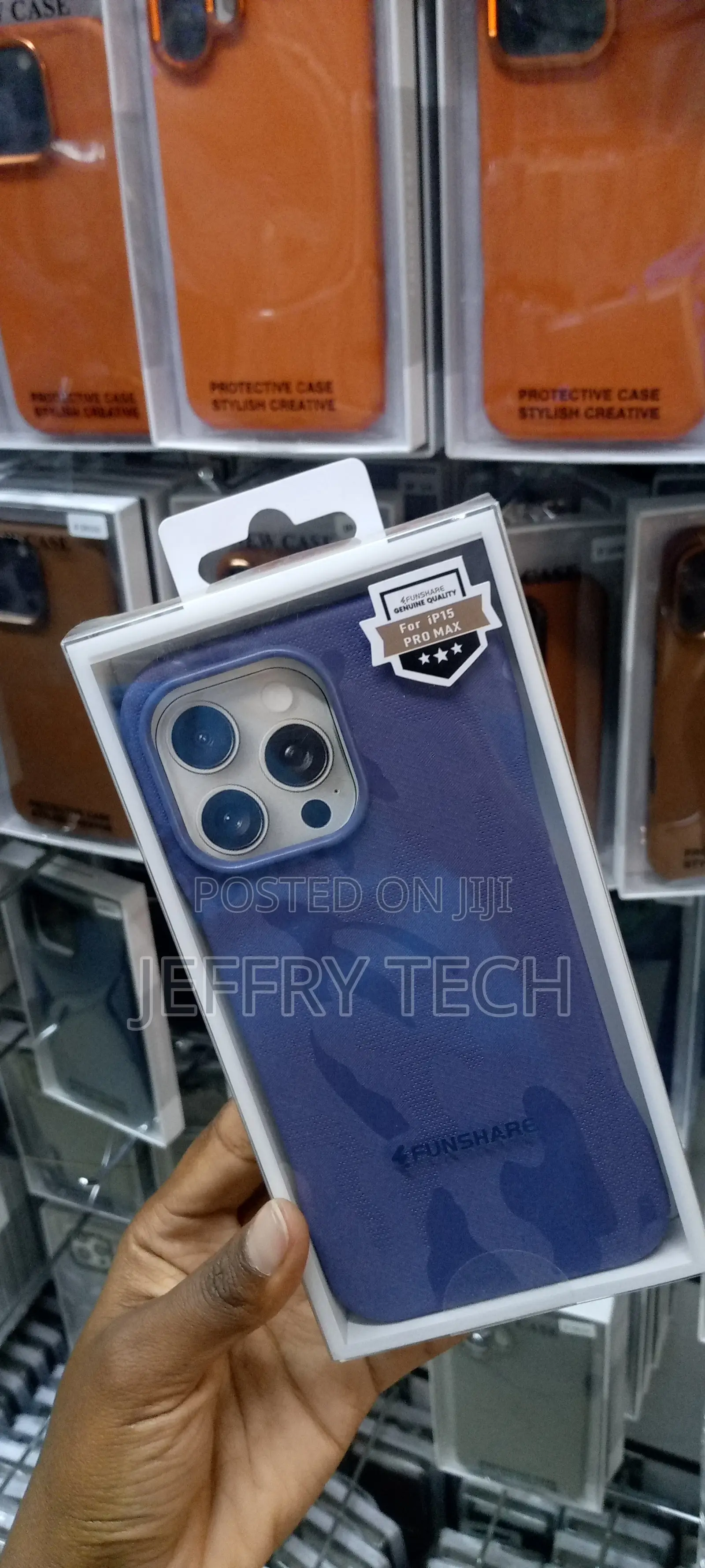 For iPhone 15 Pro Max Case Back Cover Carbon Fiber