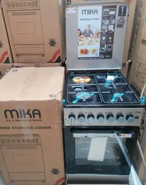 Mika 3gas+ 1 Electric Standing Cooker 50/55- Red Hotplate