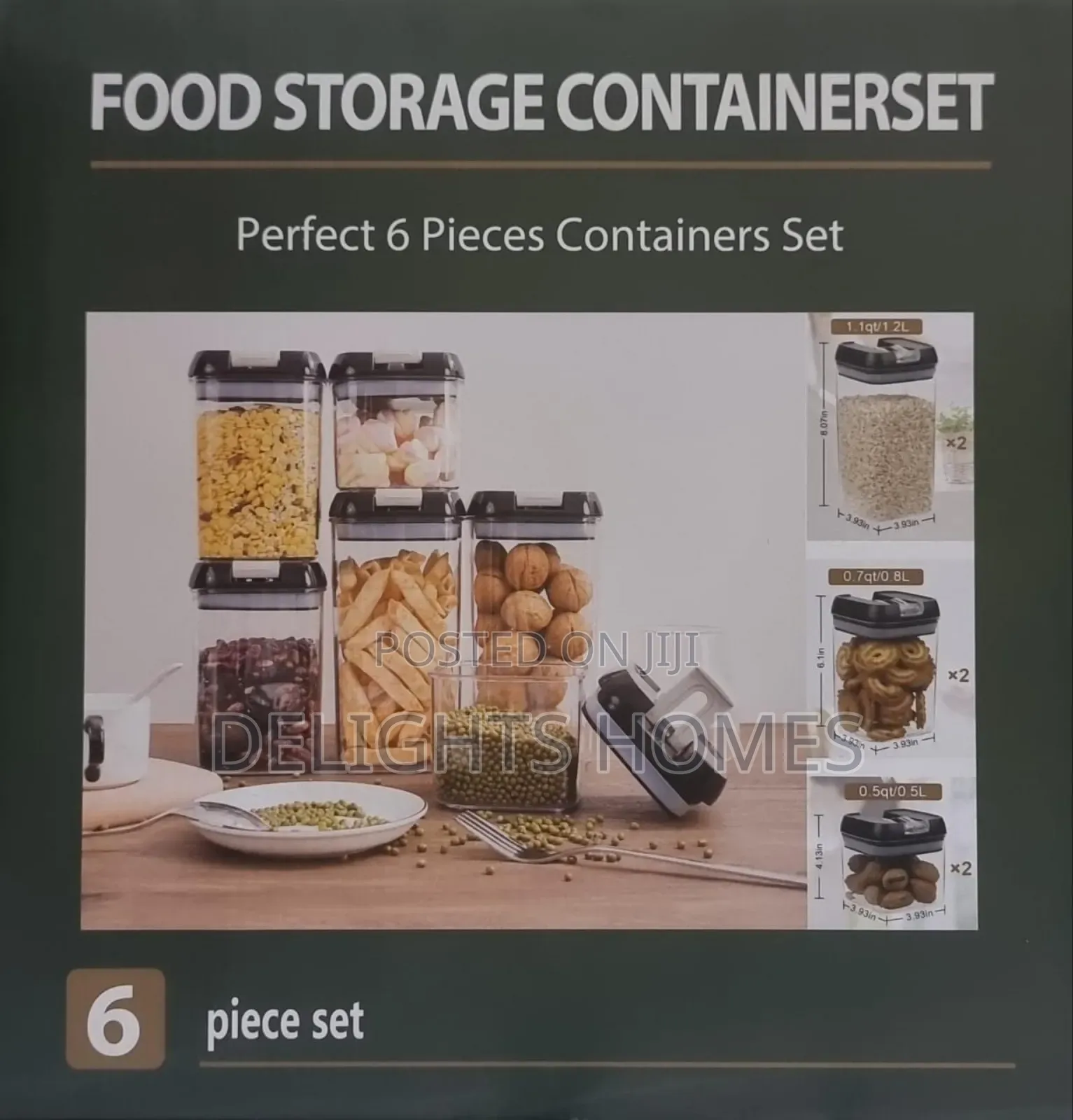 Acrylic 6pc Air Tight Food Storage Container Set-Pa