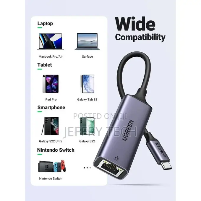 Ugreen USB Type C Tom Gigabit Ethernet Adapter