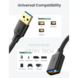 Ugreen Usb3.0 Extension Male Cable 3M (Black) Modeal -30127