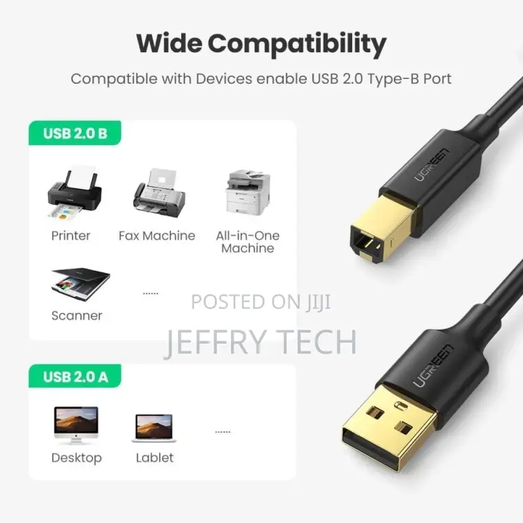 Ugreen 10352-Us135 USB to Printer Cable 5 Metre