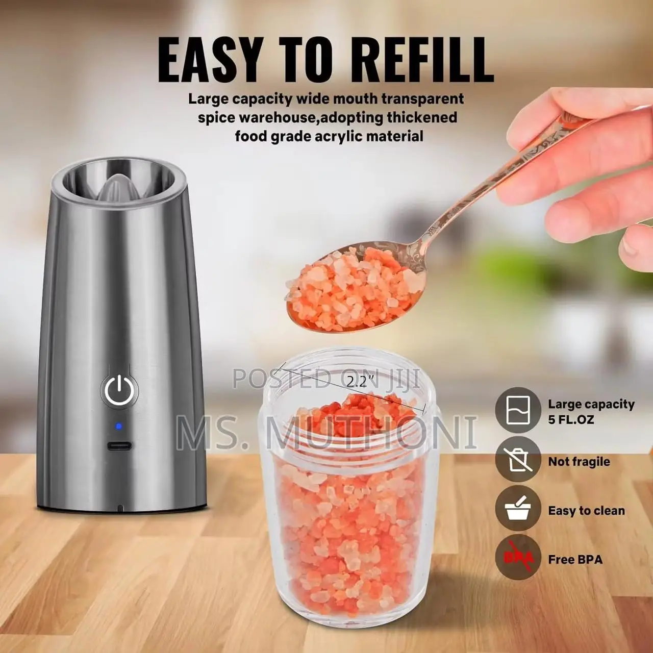 Rechargeable Electric Salt and Pepper Grinder*