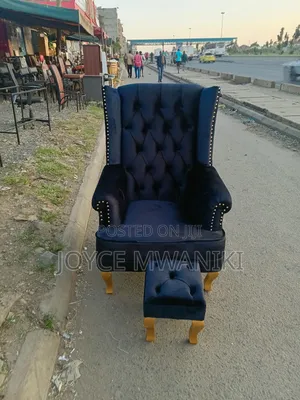Black Velvet Pedicure Seat and a Stool 