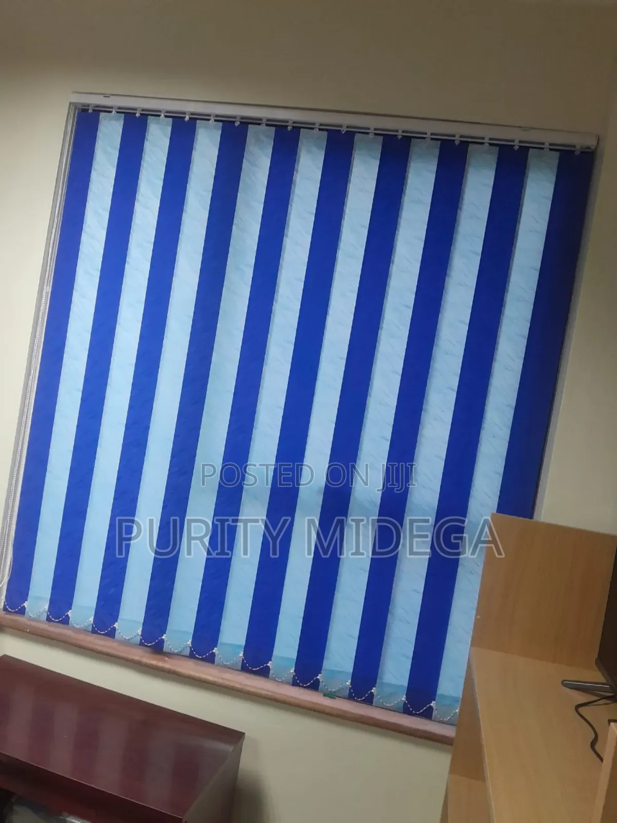 Beautiful Blue and White Vertical Blinds Slats