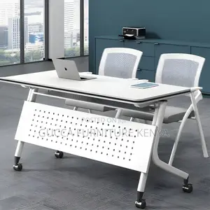 Office Tables: Wooden Tabletop Mobile Foldable 1200mm Table