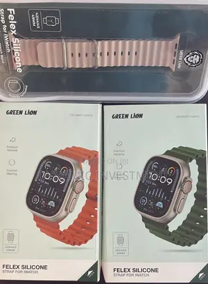 Apple Silicone Watch Band 42/44/45/49mm Green Lion Strap