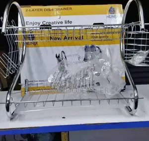 Nunix-2-Tier-Stainless-Dish-Rack-With-Plastic-Tray-Drainer