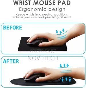 Mouse Mat Large Pad PC, Computer Foam Black Wrist Support