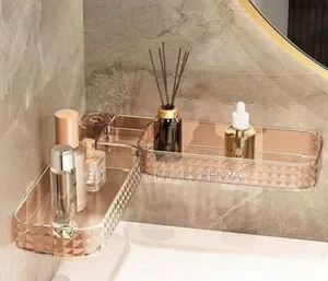 Bathroom Corner Shelf Punch Free Bathroom Storage Shelf