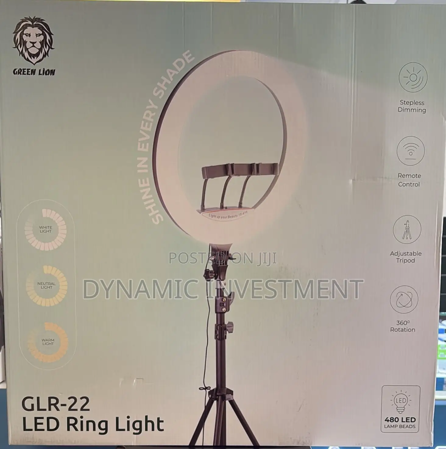 Green Lion Button Mode Ringlight 22 With Tripod