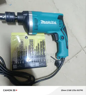 Makita Hammer Drill + Combination Drill Bits Set