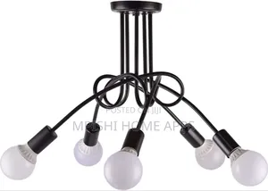 5 Way Swirl Arm Pendant Light