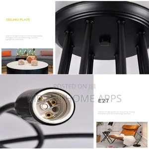 5 Way Swirl Arm Pendant Light
