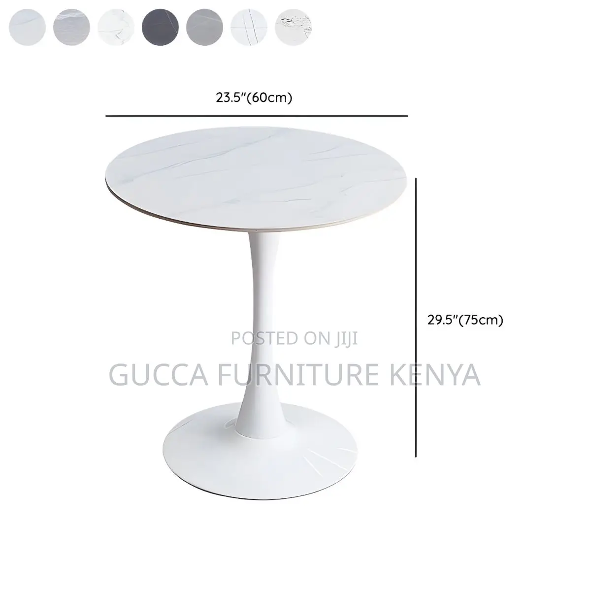 Dining Tables: Stylish Round Marble White Dining Table