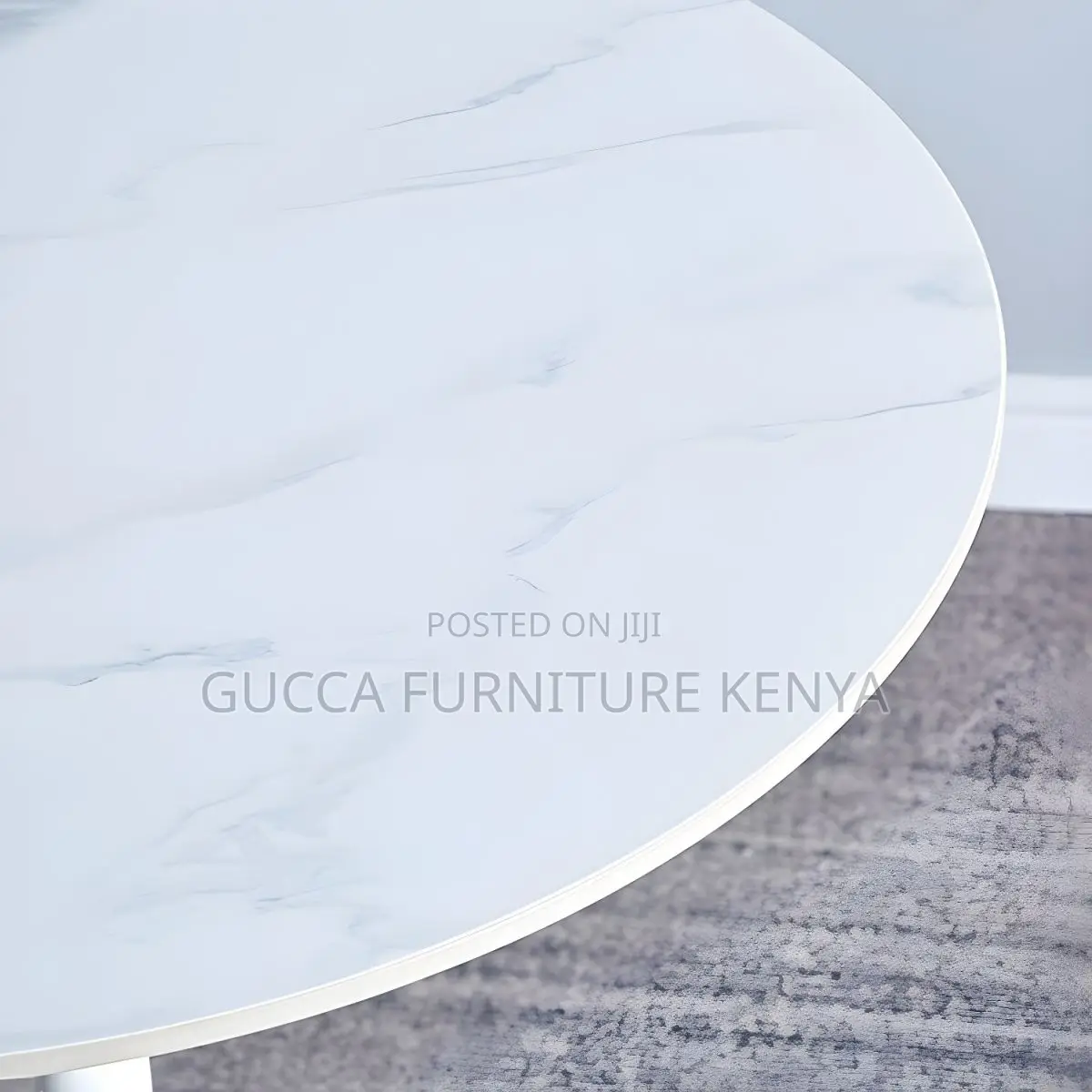 Dining Tables: Stylish Round Marble White Dining Table