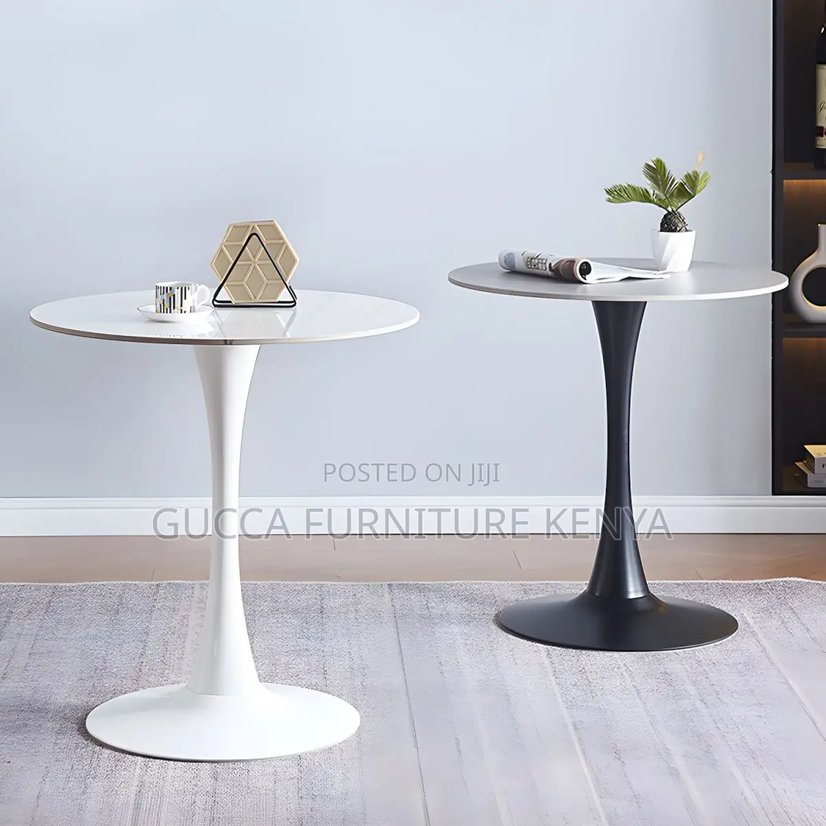 Dining Tables: Stylish Round Marble White Dining Table