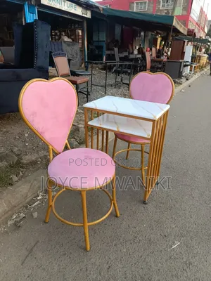 Manicure Set, Pink Seats and Marble Table