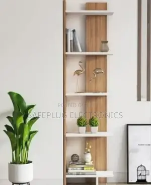 Sly Corner Bookshelf Decor Style Stand - White Teak