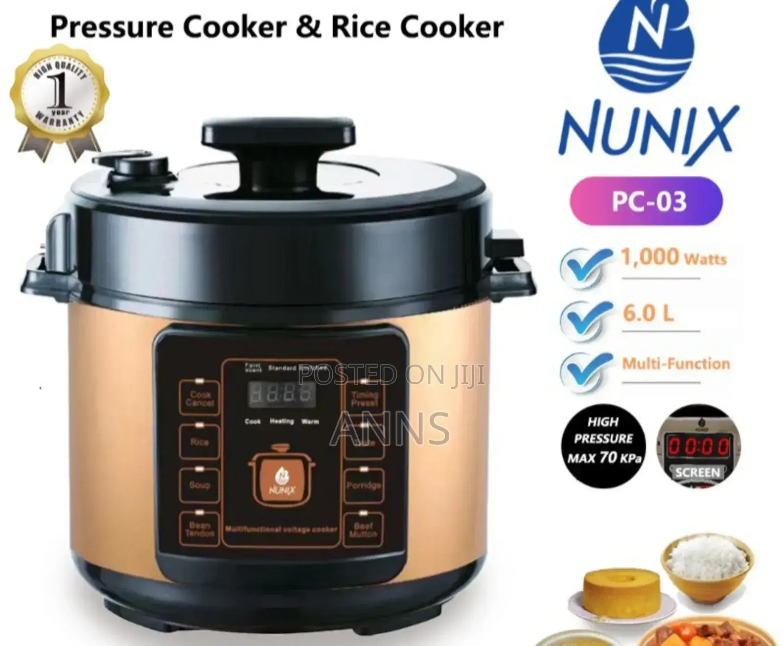 Nunix PC-03 Electric Pressure Cooker