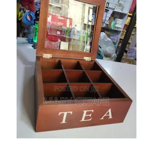 Wooden 9 Grids Tea Box at 
