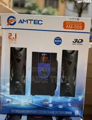 Amtec Am-008 2.1ch Home Theatre System Usb/Sd/Fm 5000w-