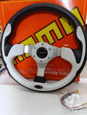 White Steering Wheel With Centre Adapter Hub