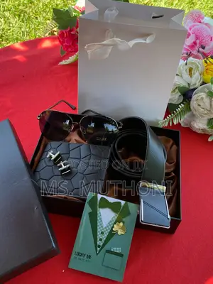 Black Wallet / Belt / Cuff Links Gift Set