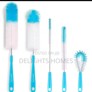 5 PCS Long Bottle Brush Cleaner -car