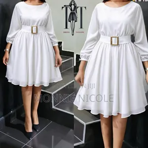 Elegant Chiffon White Dress