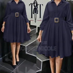 Navy .Blue Shirt Dress/ a Line Dresses