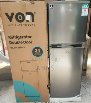 Von Double Door Fridge 138L - Dark Silver