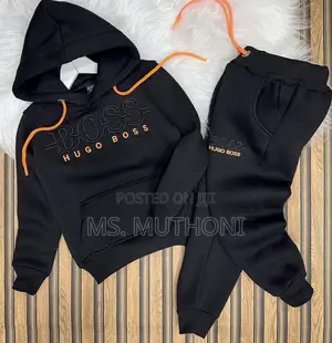 All Black Boss 2 Piece Unisex Tracksuit (1-16 Yrs )