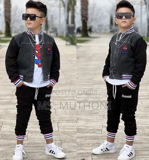 Black Spider Man Turkey Wear Sets 2-10yrs