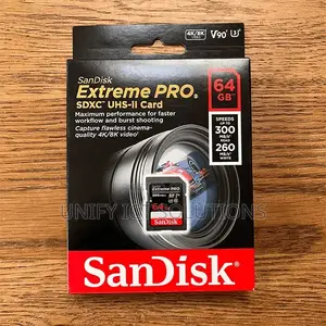 Sandisk 64gb Extreme Pro (200mb/S) Uhs-I SDXC Memory Card