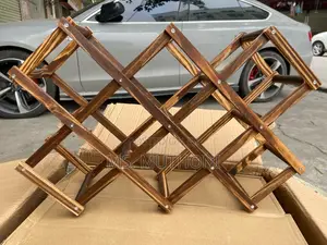 Foldable10 Slot Wooden Wine Bottle Rack