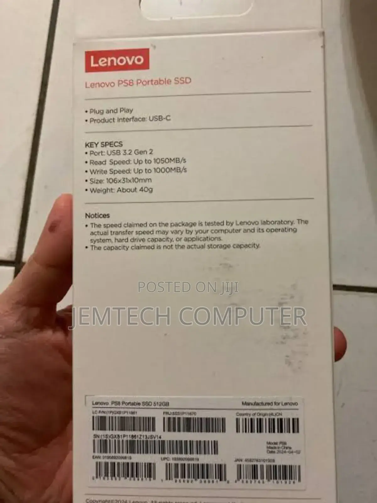 Lenovo Ps8 Portable External SSD 2tb^°External SSD 2tb Ps8