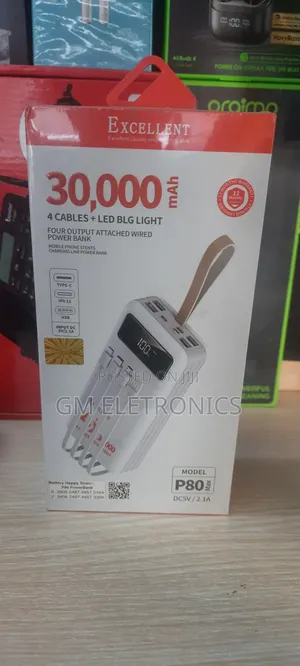 Brand New Excellent P80 4X 30000mah Power Bank (Black)