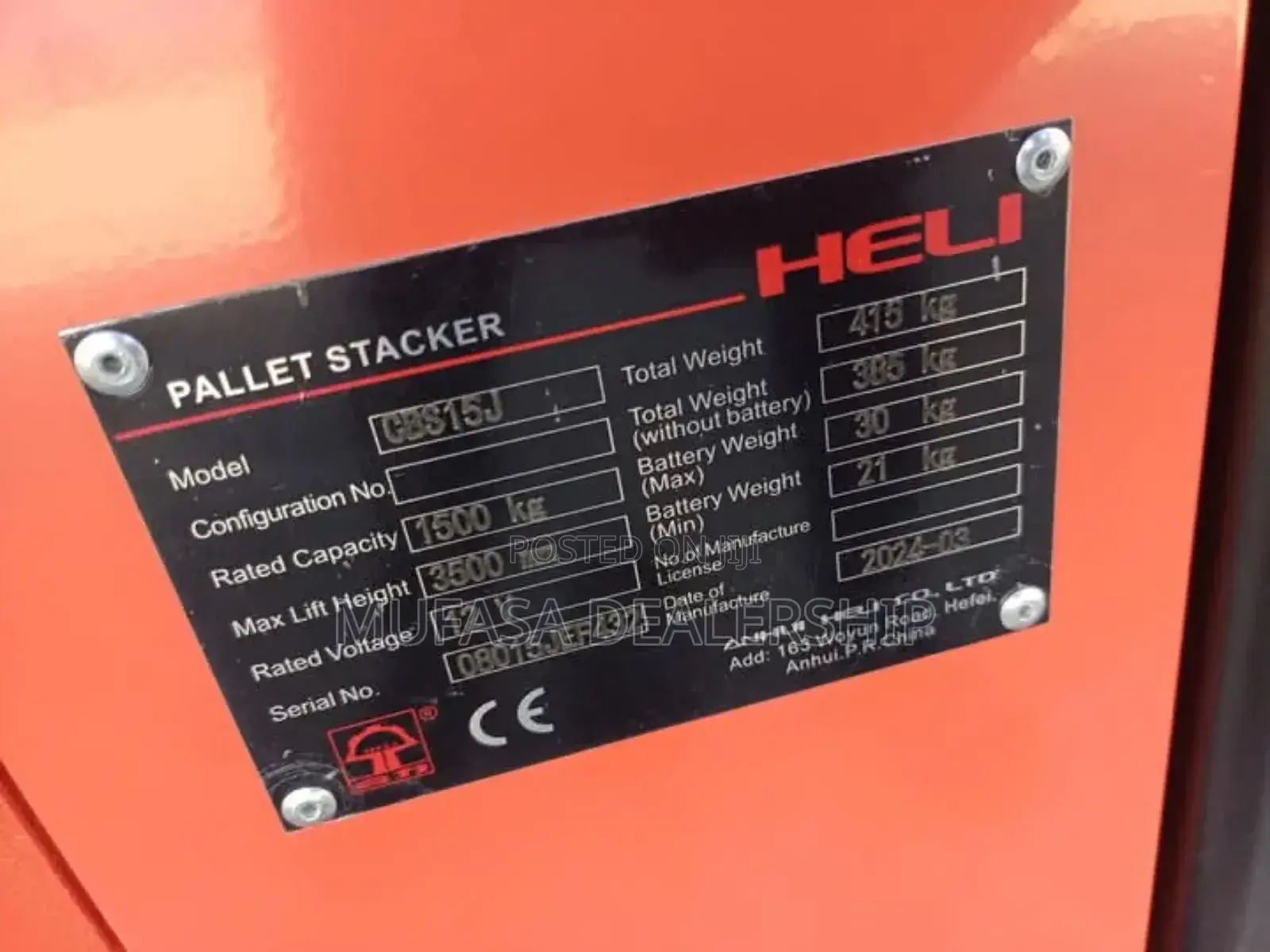 Heli Semi Electric Stacker