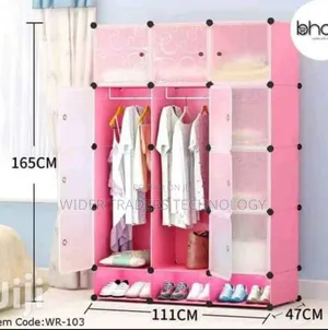 *Plastic Wardrobe Three Columns 
Purple 175*135*45cm