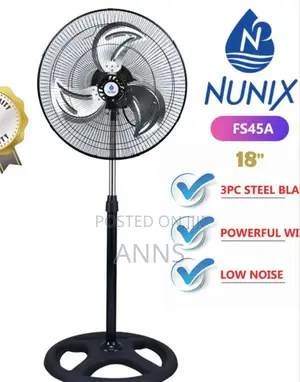 Nunix 18" Standing Fan~ 3 Steel Blades