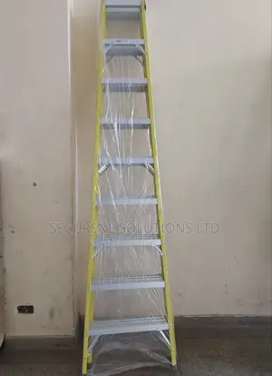 9x9ft Fiberglass Double-Sided a-Frame Ladder.