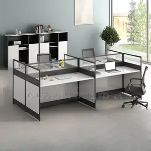 Workstations:4-Way Modern Pedestal Writing Officeworkstation