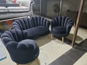 Classy Black C Shaped 5 Seater Sofa
