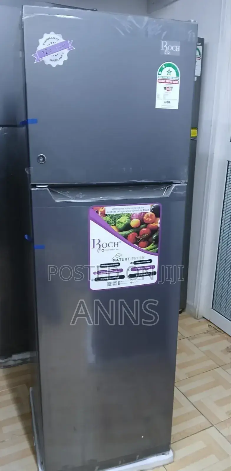 Roch 168litres Grey Double Door Fridge - Refrigerator