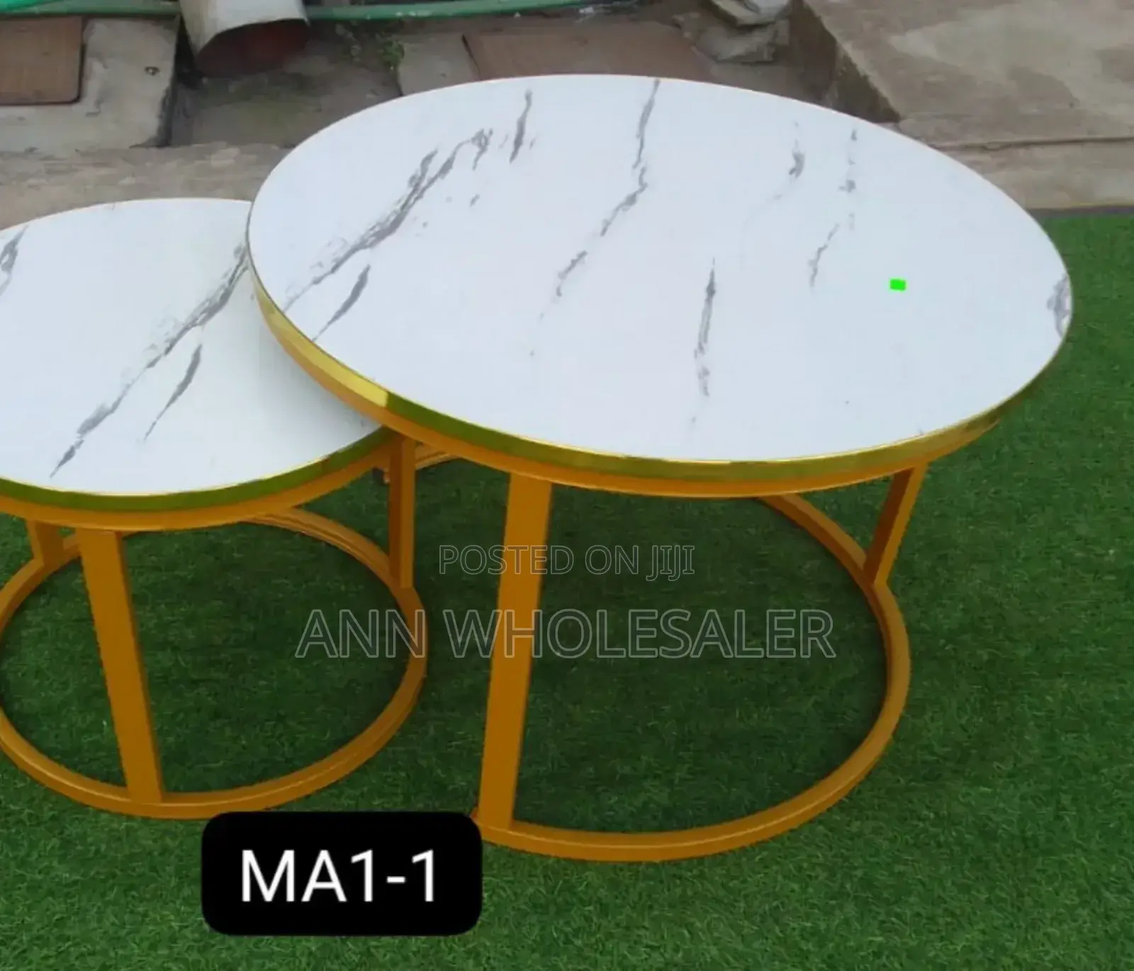 WHITE Nesting Coffee Table Marble Effect (MDF) MD-09