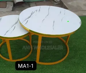 WHITE Nesting Coffee Table Marble Effect (MDF) MD-09