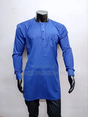 Royal Blue Pinstrip Senator Shirt, Long Sleeves
